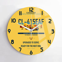 Thumbnail for Canadair CL-415EAF design on yellow no frame wall clock