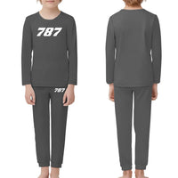 Thumbnail for Boeing 787 Flat Text children pajamas - Gray