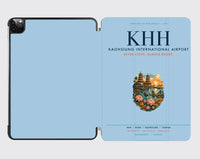 Thumbnail for Kaohsiung International Airport (KHH) design on light blue ipad tablet case