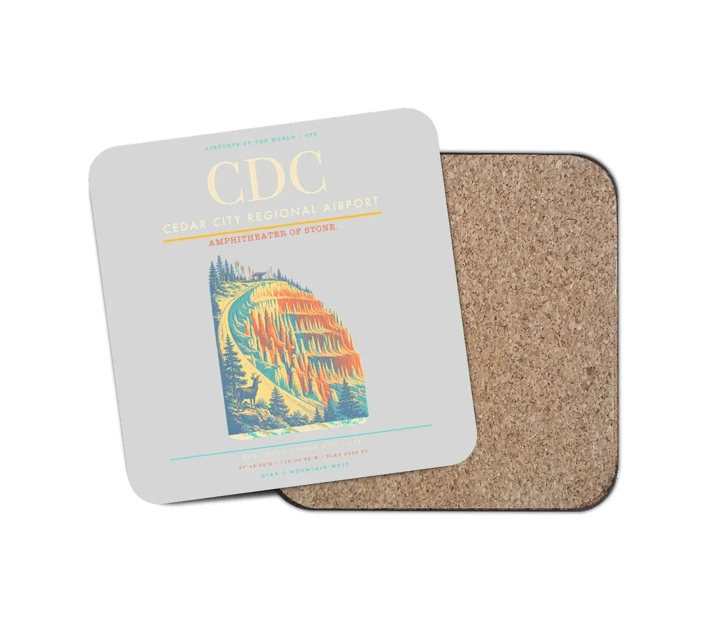 Cedar City Regional Airport CDC Coaster 1-Piece - Light Gray
