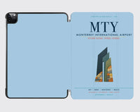 Thumbnail for Monterrey International Airport (MTY) design on light blue ipad tablet case