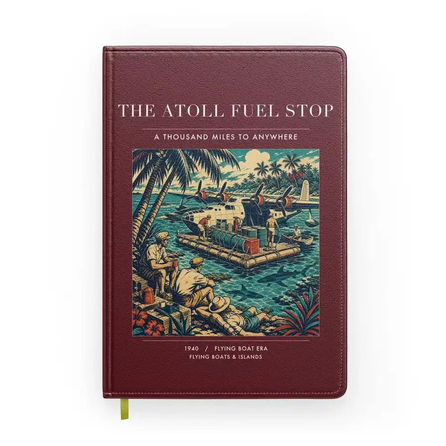 VINTAGE G4069 - The Atoll Fuel Stop - Designed Notebooks design on darkred