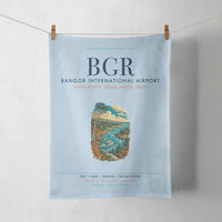 Thumbnail for Bangor International Airport (BGR) design on light blue towel