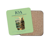 Thumbnail for Ioannina National Airport (IOA) design on light green 1 piece coaster