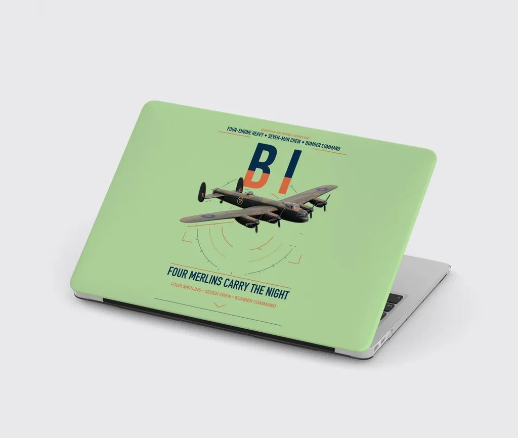 Avro Lancaster B I design on light green MacBook case