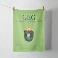 Thumbnail for Spokane International Airport (GEG) design on light green towel