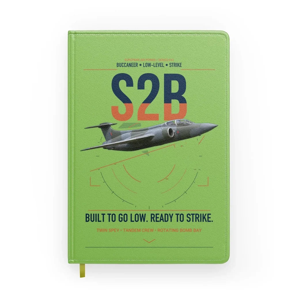Blackburn Buccaneer S2B design on light green notebook