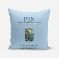 Thumbnail for Penang International Airport (PEN) design on light blue pillow