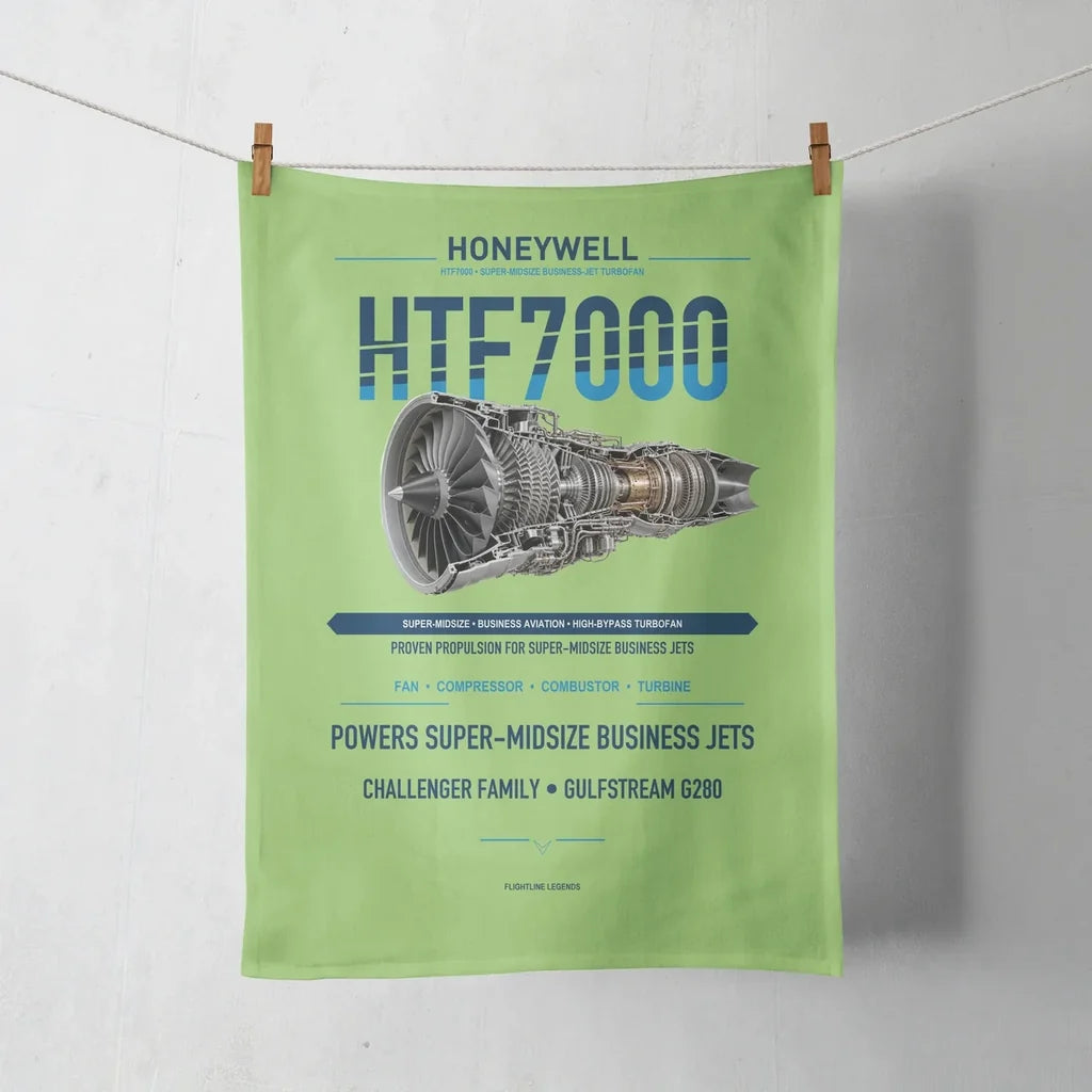 HTF7000 design on light green towel