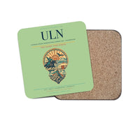 Thumbnail for Chinggis Khaan International Airport (ULN) design on light green 1 piece coaster