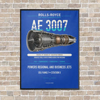 Thumbnail for AE 3007 vertical canvas print - framed - blue background