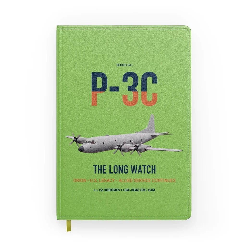 P-3C Orion design on light green notebook