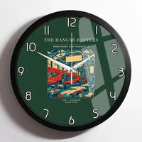 Thumbnail for VINTAGE G4166 - The Hangar Rafters - Designed Wall Clocks design on darkgreen framed