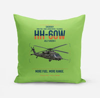 Thumbnail for Sikorsky HH-60W Jolly Green II design on light green pillow