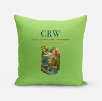Thumbnail for Yeager Airport (CRW) design on light green pillow