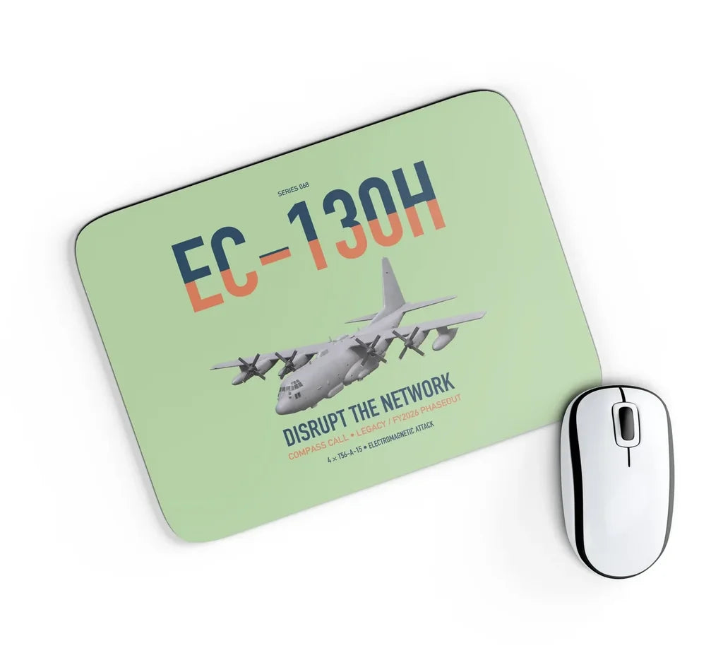 EC-130H Compass Call design on light green rectangle mouse pad