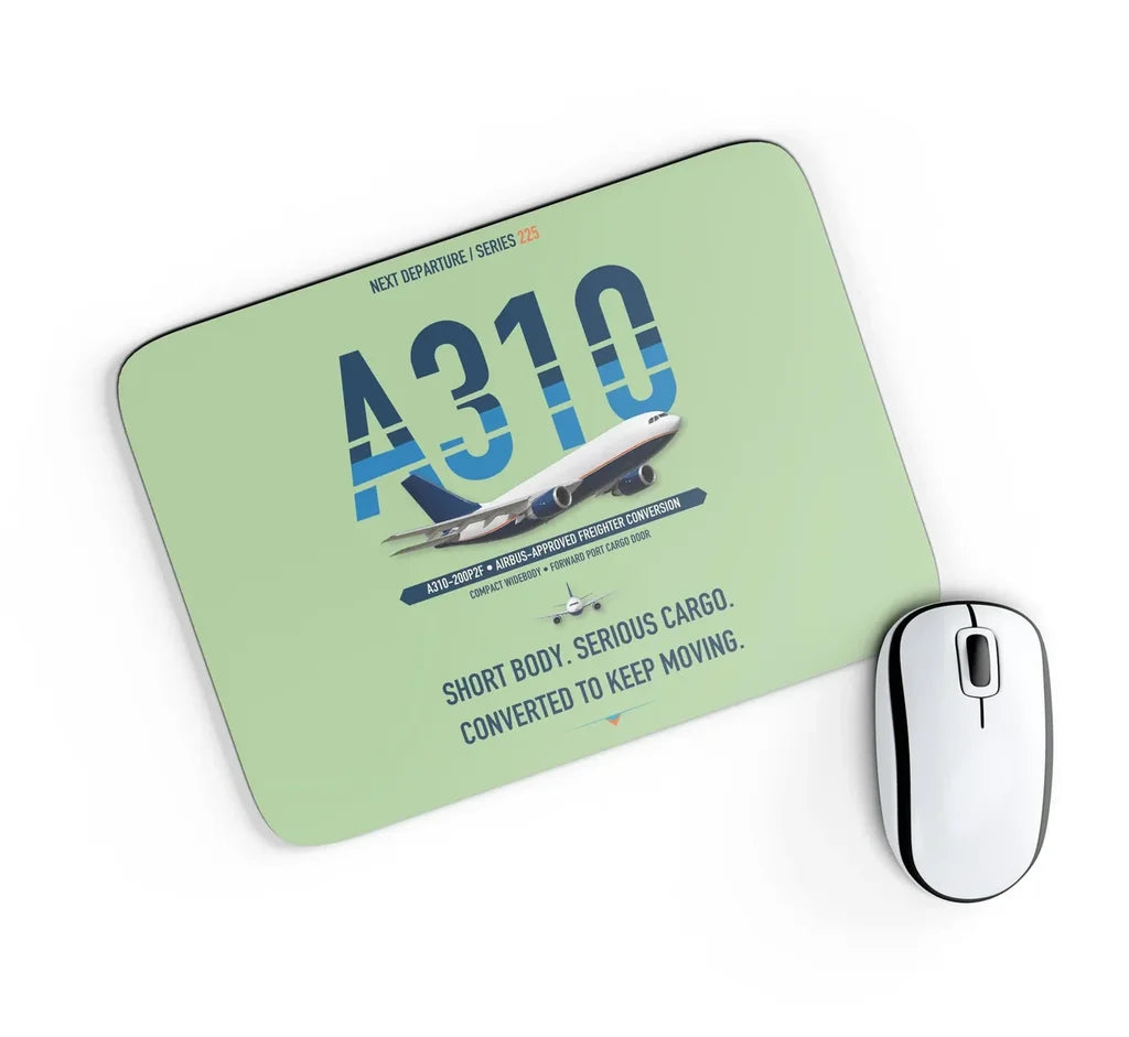 Airbus A310-200P2F design on light green rectangle mouse pad
