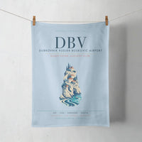 Thumbnail for Dubrovnik Ruđer Bošković Airport (DBV) design on light blue towel