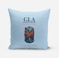 Thumbnail for Glasgow Airport (GLA) design on light blue pillow