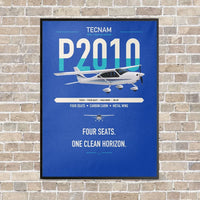 Thumbnail for Tecnam P2010 vertical canvas print - framed - blue background