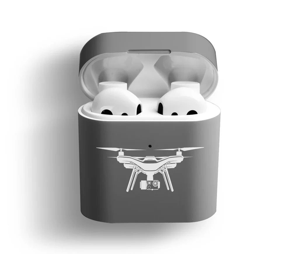 Drone Silhouette AirPods plastic case - Dark Gray