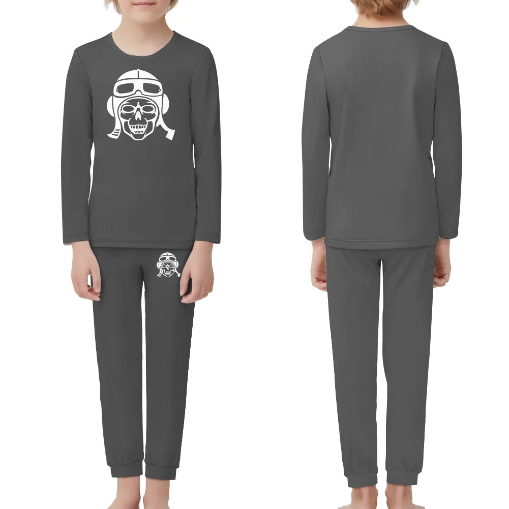Skeleton Pilot children pajamas - Gray