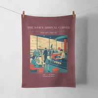 Thumbnail for VINTAGE G4310 - The Dawn Arrival Coffee - Designed Towels design on darkred