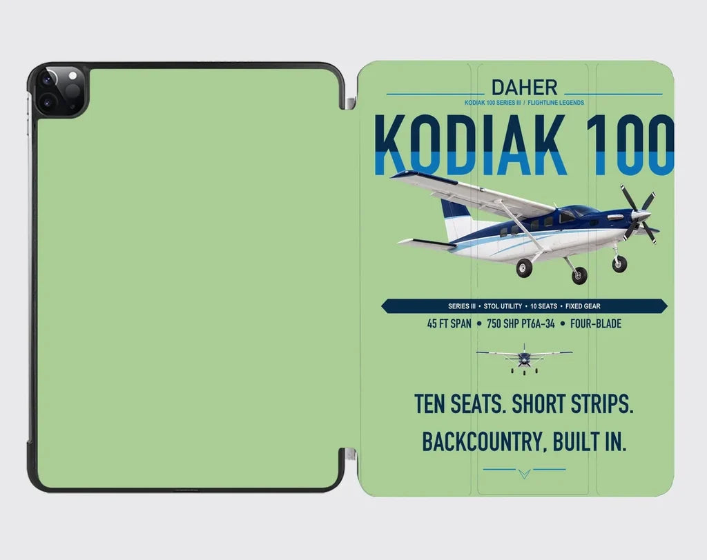 Daher Kodiak 100 Series III design on light green ipad tablet case