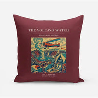 Thumbnail for VINTAGE G4042 - The Volcano Watch - Designed Pillows design on darkred