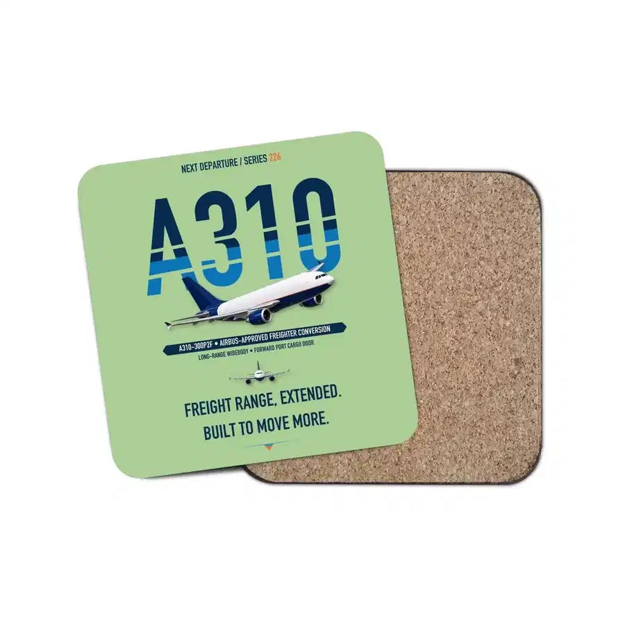 Airbus A310-300P2F design on light green 1 piece coaster