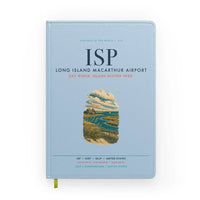 Thumbnail for Long Island MacArthur Airport (ISP) design on light blue notebook