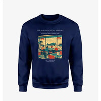 Thumbnail for VINTAGE G4247 - The Soda Fountain Airport - Designed Sweatshirts design on navyblue