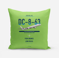 Thumbnail for Douglas DC-8-63 design on light green pillow