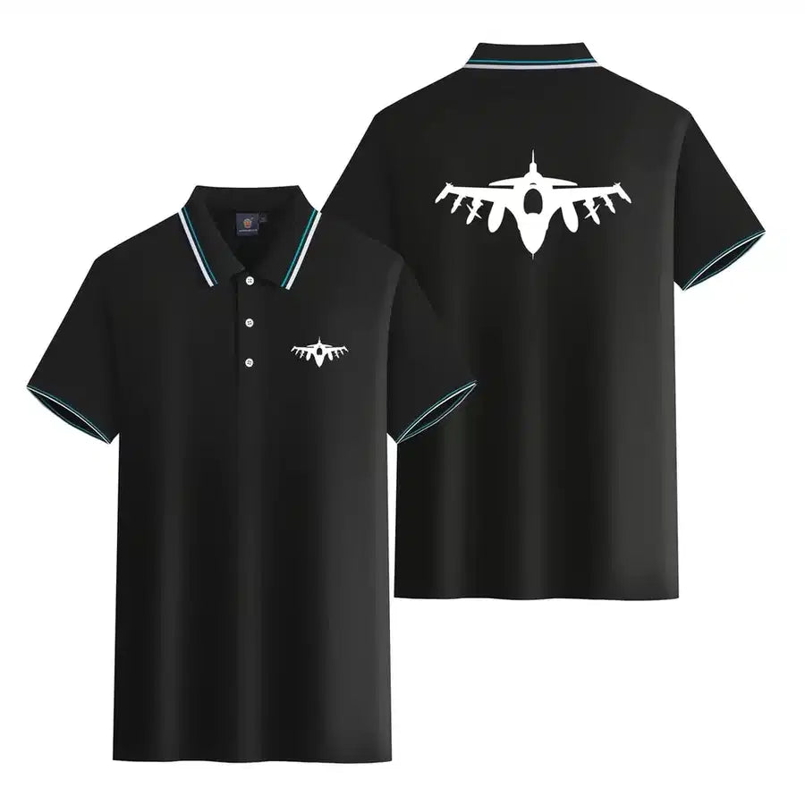 Customisable Aircraft Silhouette Polo Shirt - view 4