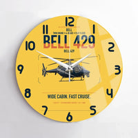 Thumbnail for Bell 429 design on yellow no frame wall clock