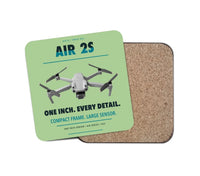 Thumbnail for DJI Air 2S design on light green 1 piece coaster