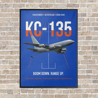 Thumbnail for KC-135 STRATOTANKER vertical canvas print - framed - blue background