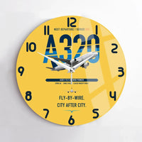 Thumbnail for Airbus A320 design on yellow no frame wall clock