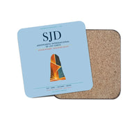 Thumbnail for Aeropuerto Internacional de Los Cabos (SJD) design on light blue 1 piece coaster