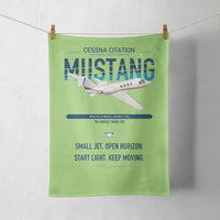Thumbnail for Cessna Citation Mustang design on light green towel