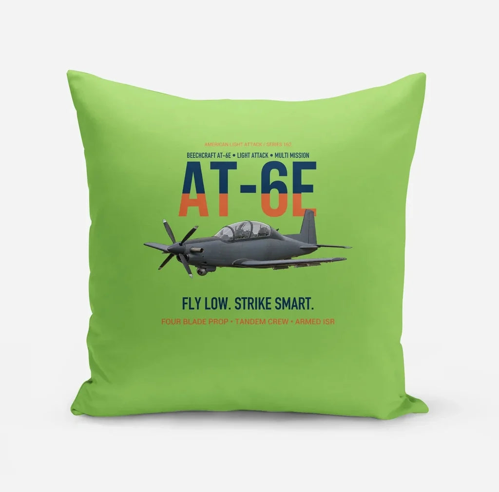 AT-6E Wolverine Light Attack design on light green pillow