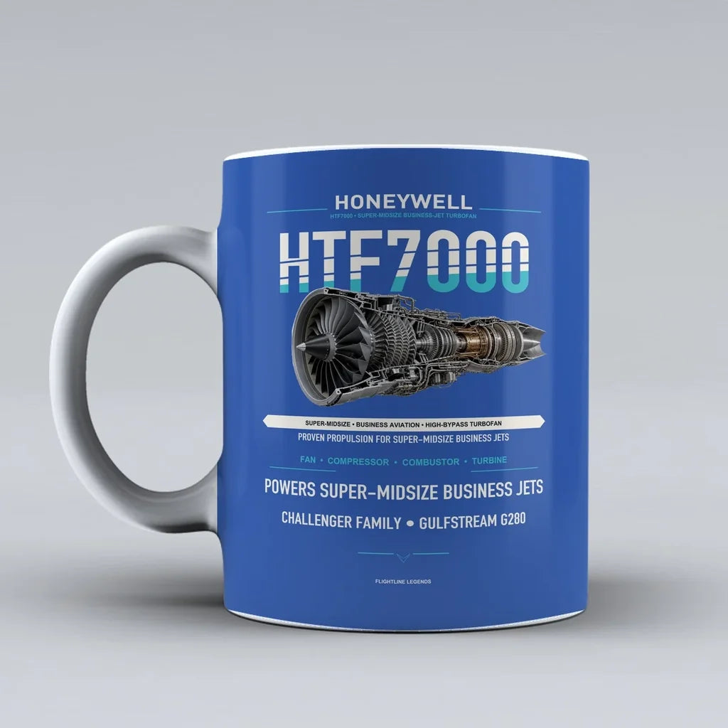 Mug design on blue htf7000