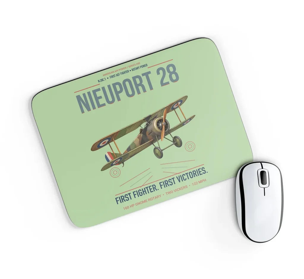 Nieuport 28C.1 design on light green rectangle mouse pad