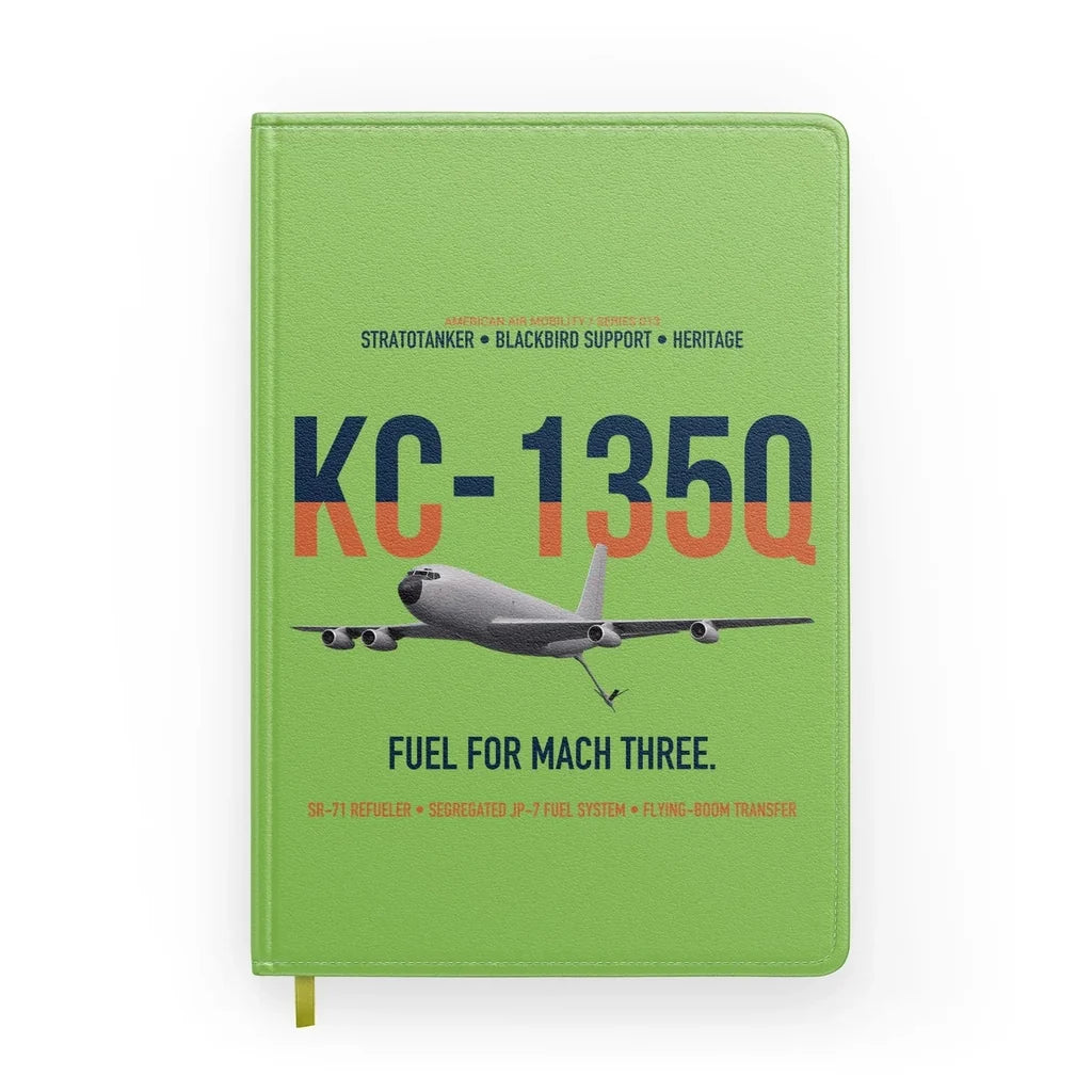 KC-135Q Blackbird Tanker design on light green notebook