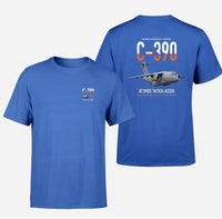 Thumbnail for C-390 Millennium design on blue double-side t-shirt, double-side print