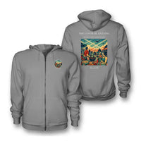 Thumbnail for VINTAGE G4135 - The Contrail Evening - Premium Zipped Hoodie design on gray