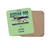 Thumbnail for Daher Kodiak 900 design on light green 1 piece coaster