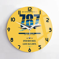 Thumbnail for Boeing 787-8 Dreamliner design on yellow no frame wall clock