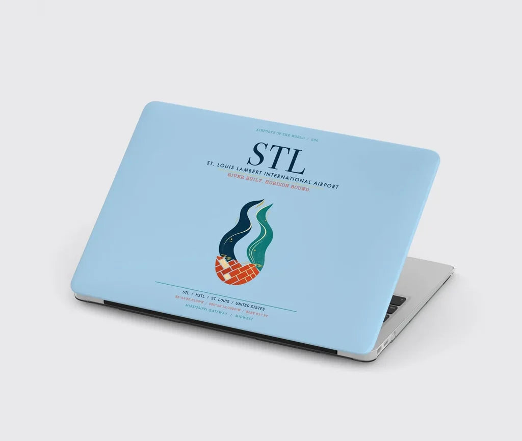 St. Louis Lambert International Airport (STL) design on light blue MacBook case