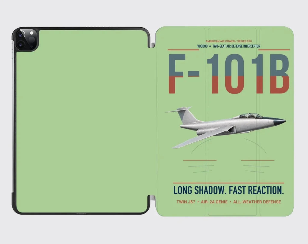 F-101B Voodoo design on light green ipad tablet case